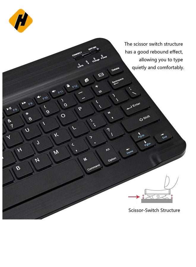 HuHa Arabic and English Bluetooth Keyboard and Mouse Combo, Ultra-Slim Portable Compact Wireless Mouse Keyboard Set for IOS Android Windows Tablet Phone iPhone iPad Pro Air Mini (Black)  - Image 4