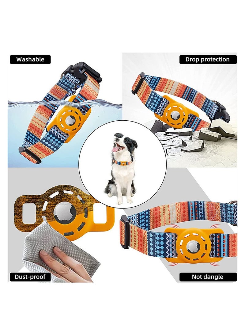 Excefore AirTag Dog Collar, Padded Apple Air Tag Dog Collar, Adjustable Air Tag Accessories Pet Collar, Nylon Pet Collars for Large Dogs, Heavy Duty Dog Collar with AirTag Holder Case (Dog M, Orange) - Image 3