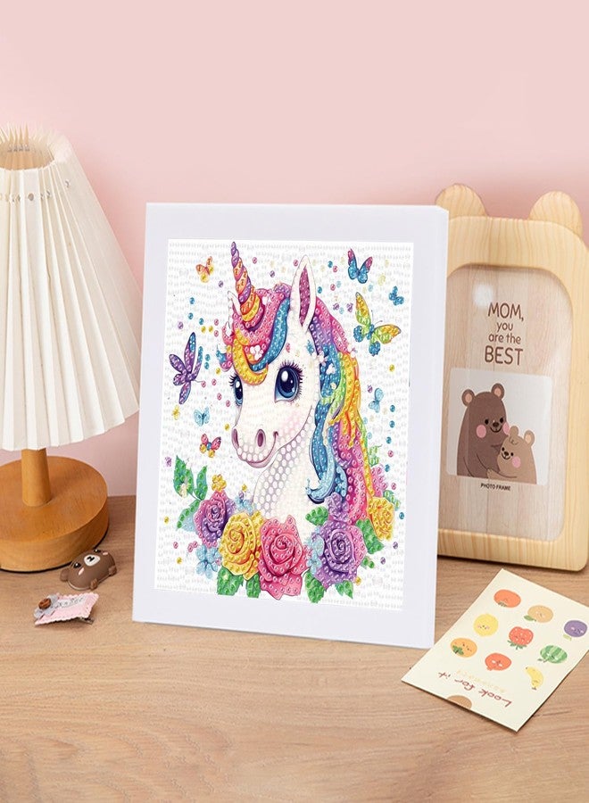 Mandun Unicorn Diamond Art Kits for Beginners, DIY 5D Diamond Painting Kits with Wooden Frame, Full Round Drill Gem Art Home Wall Decor 7x7 inch - Image 3