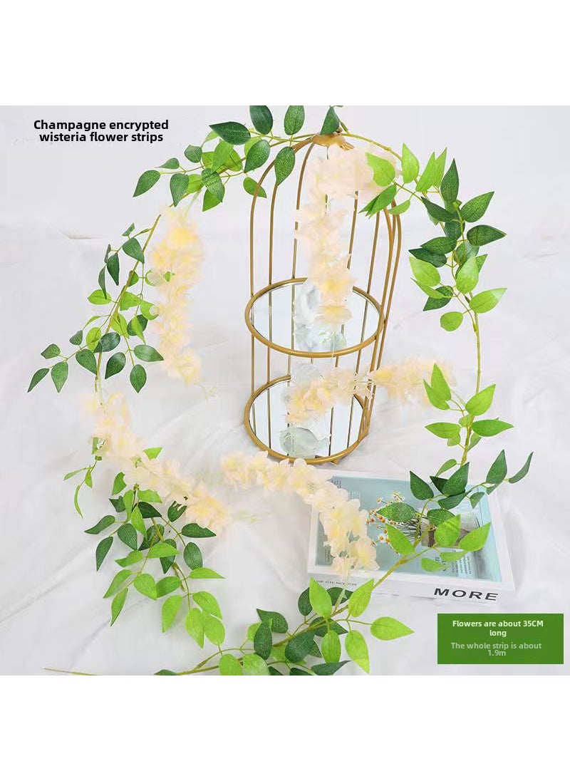Generic Artificial Wisteria Vine Flower Garland DecorEncrypted champagne color 1 Encrypted champagne color 1 