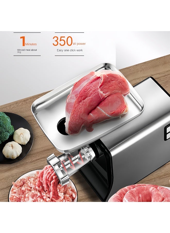 ET-LIFE Electric Meat Grinder, 1000W, Stainless Steel Food Grinder High Volume Mincer, Sausage Stuffer Tube for Home Kitchen Use, Grinding Meat, Fish, Vegetable, Sausage Maker Silver - Image 5