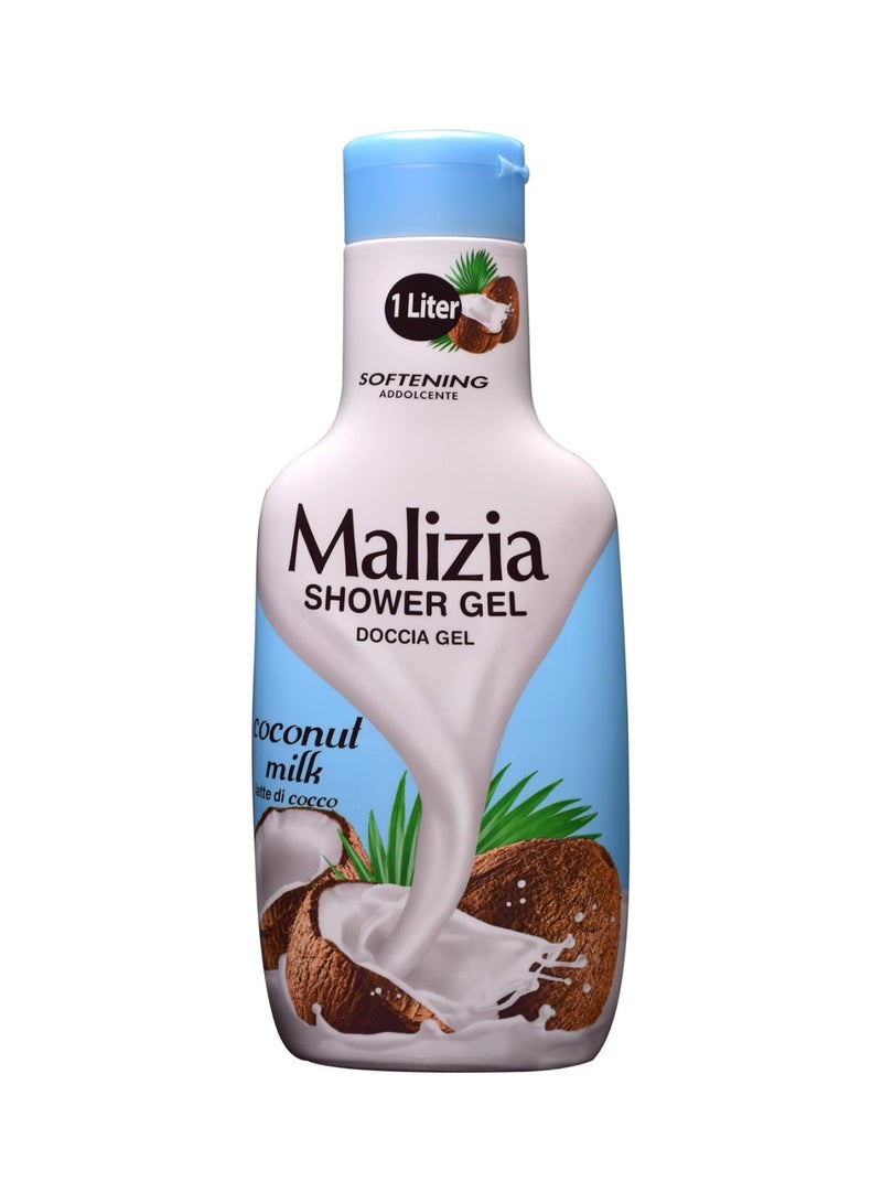 Malizia Softening Shower Gel, Coconut Milk, 1 Litre - Image 1