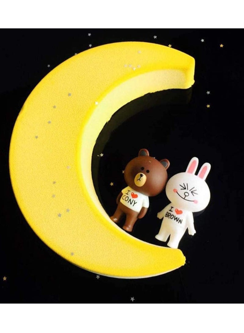 2Pcs Ramadan Decorations 3D Moon Shape Silicone Cake Mold Large Moon Crescent Mousse Cake Pan Bread Pizza Baking Molds for Eid Mubarak Islamic Muslim Party - Image 5