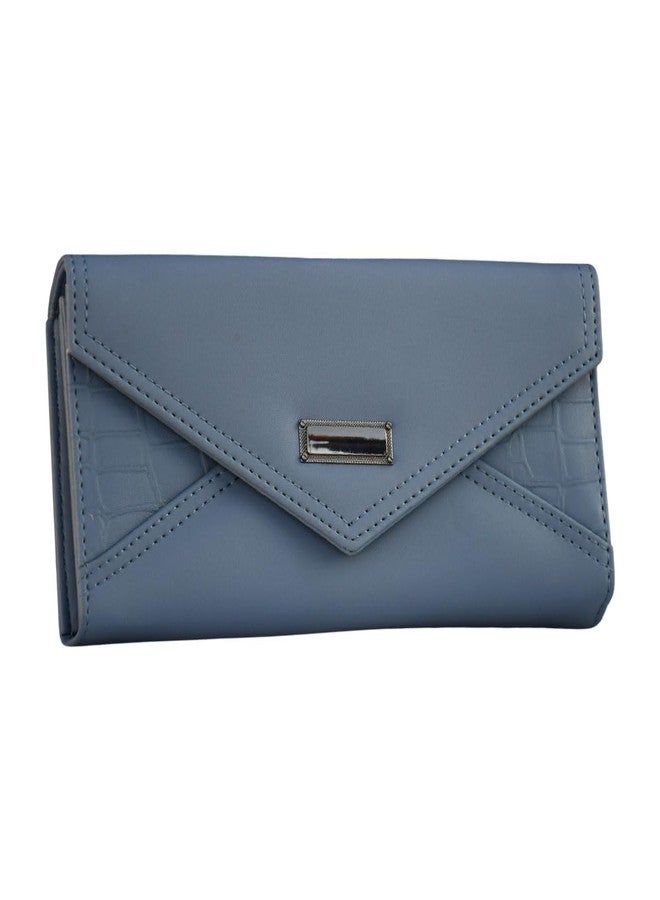 Saugat Traders Hand Wallet for Women, Girls - Women Hand Wallet Stylish Clutch - Designer Wallet Blue - Premium Leather - Image 5