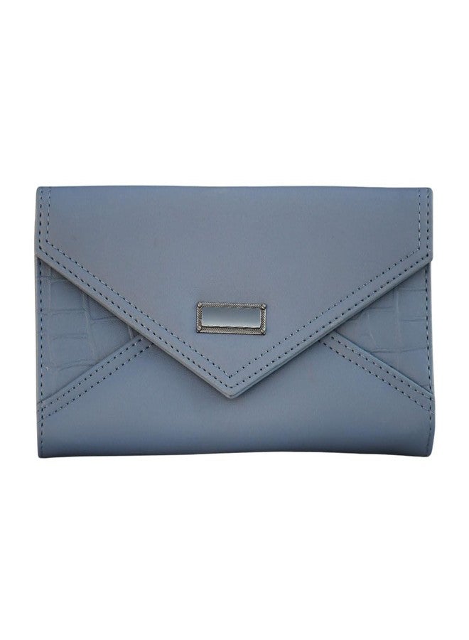 Saugat Traders Hand Wallet for Women, Girls - Women Hand Wallet Stylish Clutch - Designer Wallet Blue - Premium Leather - Image 1