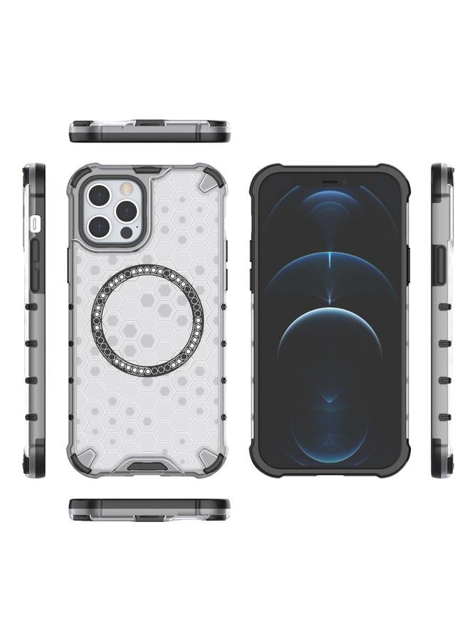 اس-توب جراب لهاتف iPhone 12 Pro Max مع حلقة مغناطيسية على شكل قرص العسل، جراب هاتف مقاوم للصدمات - Image 4