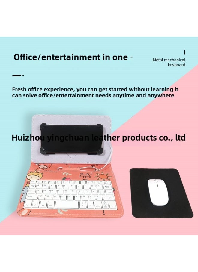 Generic - Android Mobile Phone Universal Keyboard Mouse Mobile Phone Protective Case Typing Chat Practice Suitable For Apple 15 Special Keyboard Mouse-Color:[white] Wired Keyboard + Wired Mouse - Image 1