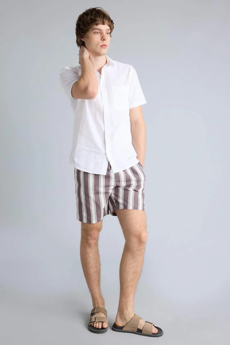 Regular Fit Striped Swim Shorts