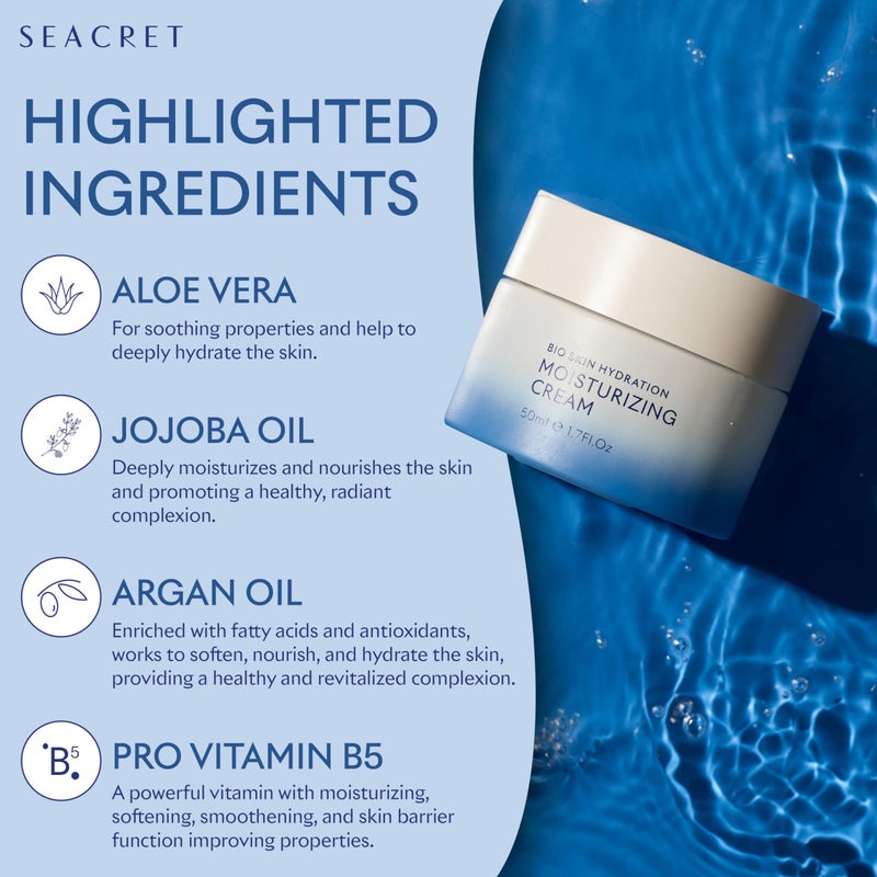 SEACRET Minerals Bio Skin Hydration Face Cream, A Rich Face Moisturizer Enriched with Dead Sea Minerals for Maximum Nourishment, Gel Cream, 1.7 Fl Oz / 50 ml - Image 3