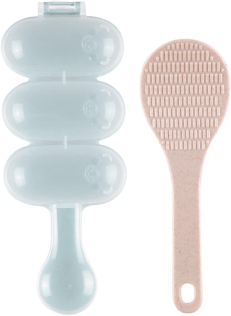 CiCy Rice Ball Mould Shaker Onigiri Mold Ball Shaped Kitchen Tools Shakers for Shake DIY Lunch with a Mini Rice Paddle (Green), 18.5x7cm - Image 1