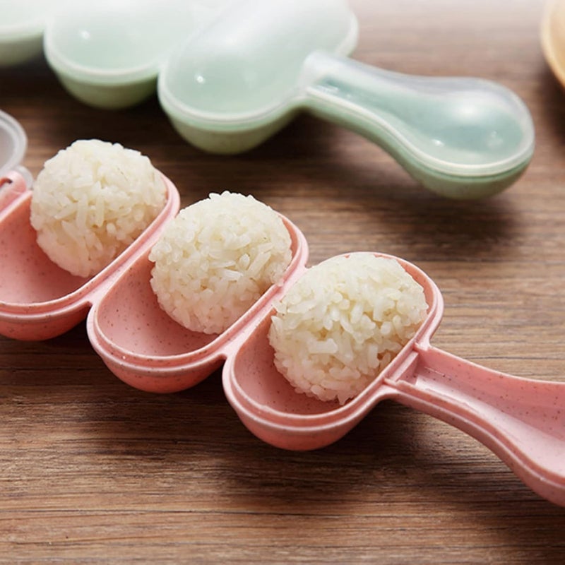 CiCy Rice Ball Mould Shaker Onigiri Mold Ball Shaped Kitchen Tools Shakers for Shake DIY Lunch with a Mini Rice Paddle (Green), 18.5x7cm - Image 4