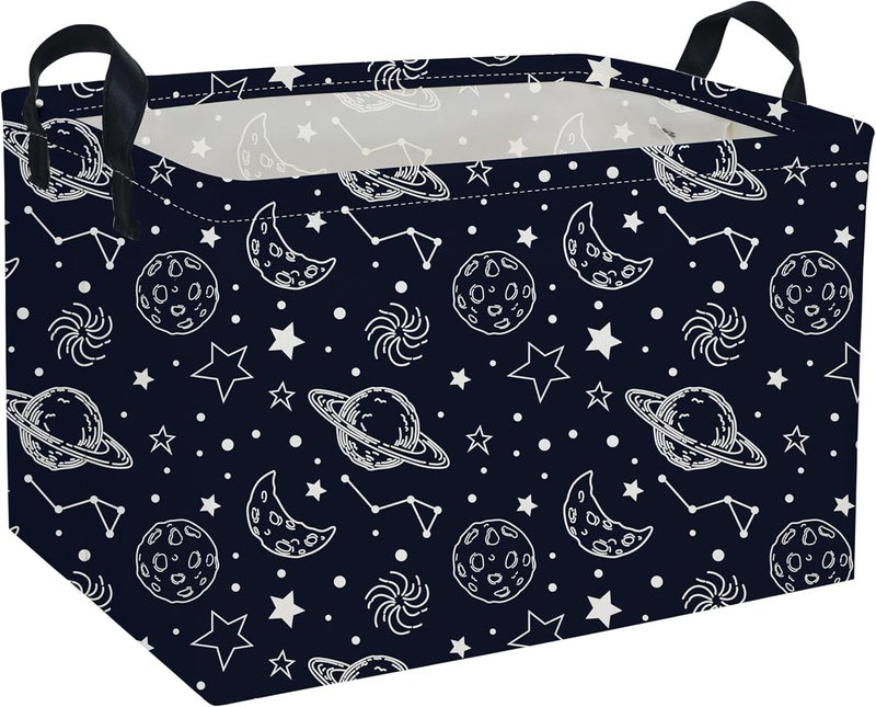DDBASKET Rectangular Kids Baskets Star Basket Kids Storage Bins Girls Basket Cute Storage Bin Organizer Box Room Decor for Home(Starlit sky) - Image 1