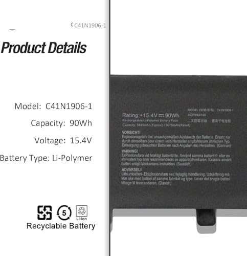 WISTAR C41N1906-1 (Long Cable) Laptop Battery for ASUS TUF Gaming A15 A17 FA506 FA506IV FA706 FA706IC FA706ICB FA706IU FA506Q FA506QR FA506QM FA506QE FA706Q 06QR FA706QM FA706QE FX706 FX706IU Battery - Image 3