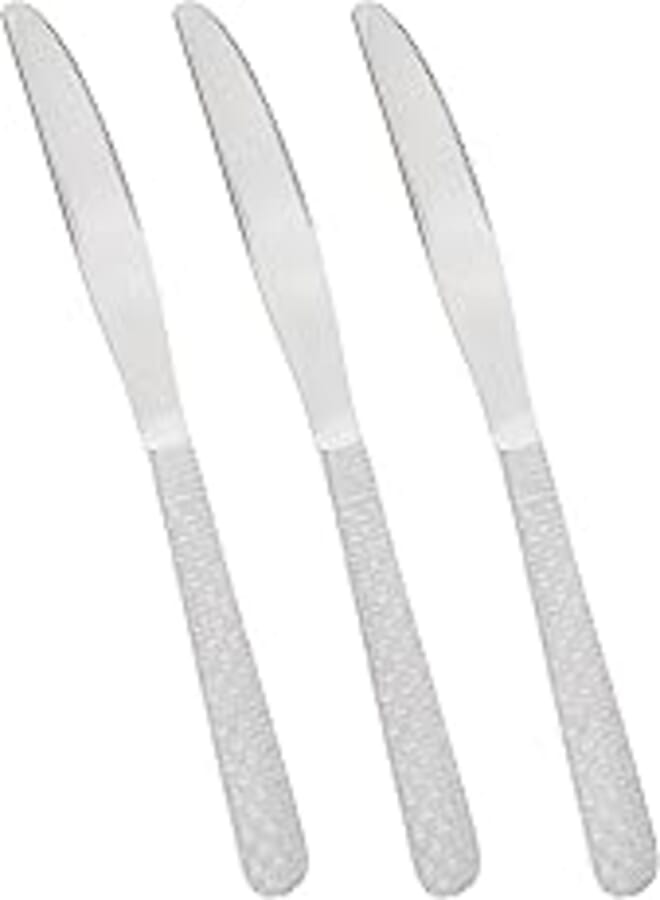 Nouval Bambo Stainless Steel Table Knife Set of 3 Pieces - Silver
