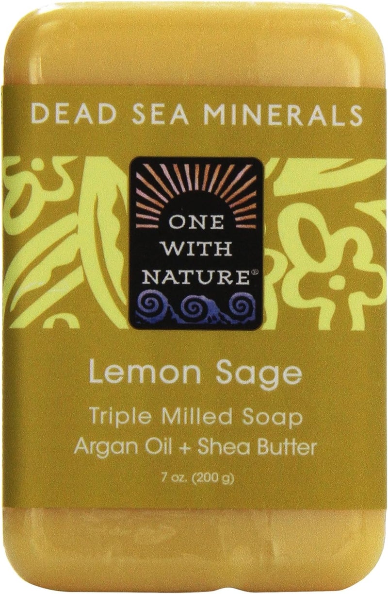 One With Nature Dead Sea Mineral Lemon Verbena Triple Milled Soap with Argan Oil and Shea Butter - 200g - Image 1