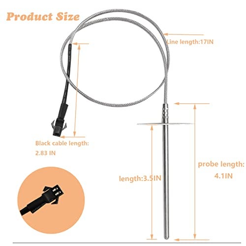 FCCUM Replacement RTD Temperature Probe Sensor, Compatible with Pit Boss Pellet Grill PB1000XL-025-R00 V2 - Image 3