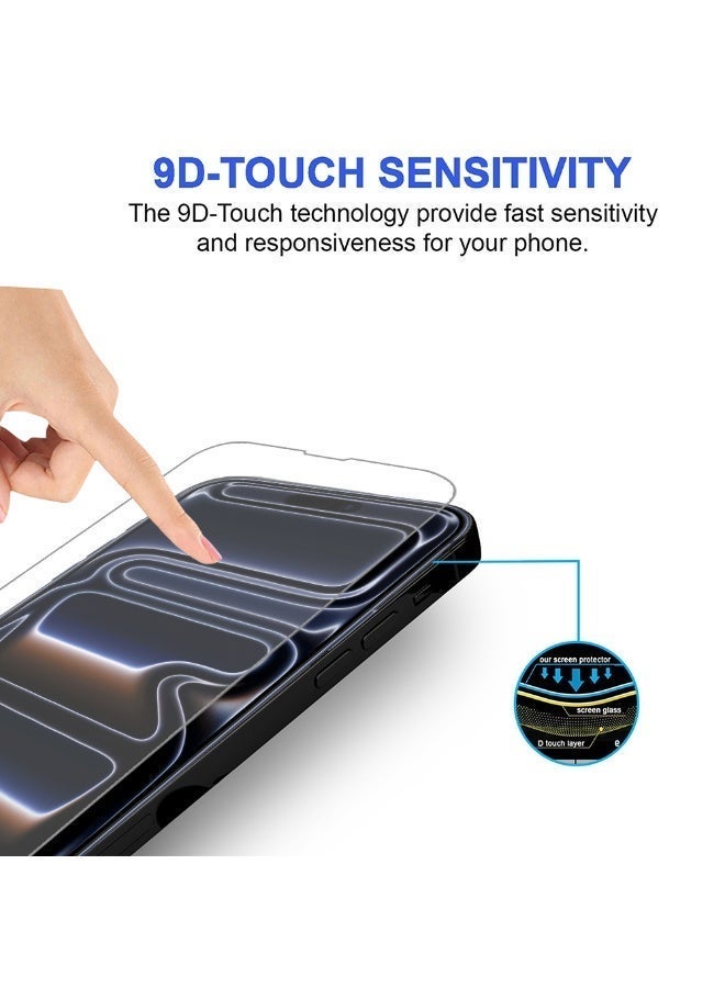 PRIMEEIGHT [3 PACK] iPhone 17 Pro Max Screen Protector 6.9 Inch Display Ultra Thin 9H Hardness Tempered Glass Easy to Install HD Screen - Image 5