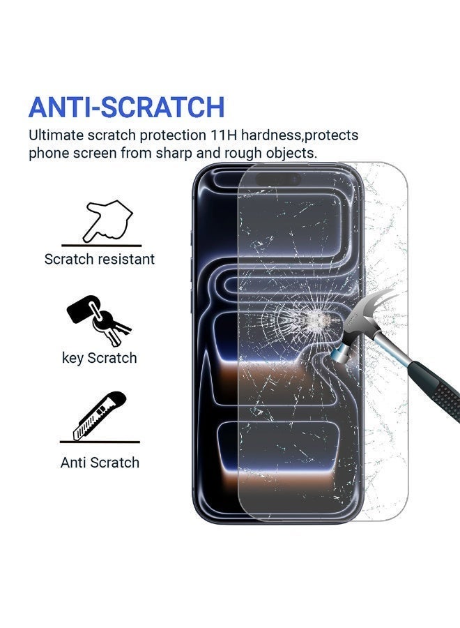 PRIMEEIGHT [3 PACK] iPhone 17 Pro Max Screen Protector 6.9 Inch Display Ultra Thin 9H Hardness Tempered Glass Easy to Install HD Screen - Image 4