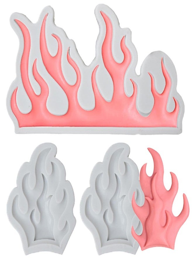 KuuGuu 3 PCS Flame Fondant Molds Fire Cake Decorating Silicone Molds Flame Shape Molds for Sugarcraft Cake Border Decoration Cupcake Topper Chocolate Candy Jewelry Polymer Clay Gum Crafting Projects - Image 1
