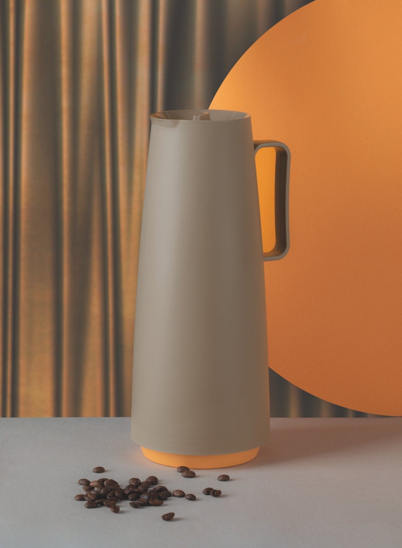 TRAMONTINA Since 1911,Made in Brazil- Exata Beige Plastic Thermal Flask with 1 Liter Glass Liner  - Image 3