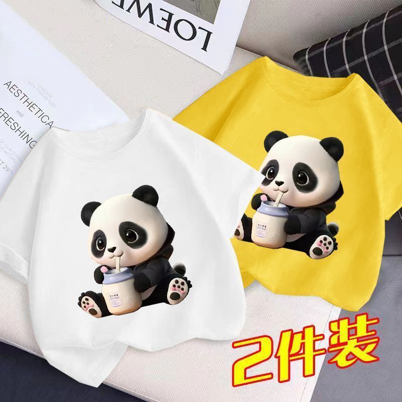 Men'S And Women'S Fashionable Short-Sleeved T-Shirt Children'S Summer Western Style Half-Sleeved Top T-Shirt Big Boy'S Handsome Trendy - Image 1