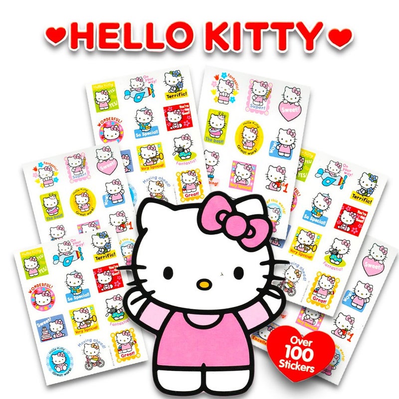 Hello Sanrio Kitty Sticker Books for Kids, Adults Super Set ~ 3 Pc Bundle with Over 200 Hello Kitty Stickers and More (10 Sticker Sheets Hello Kitty Party Favors) - Image 3