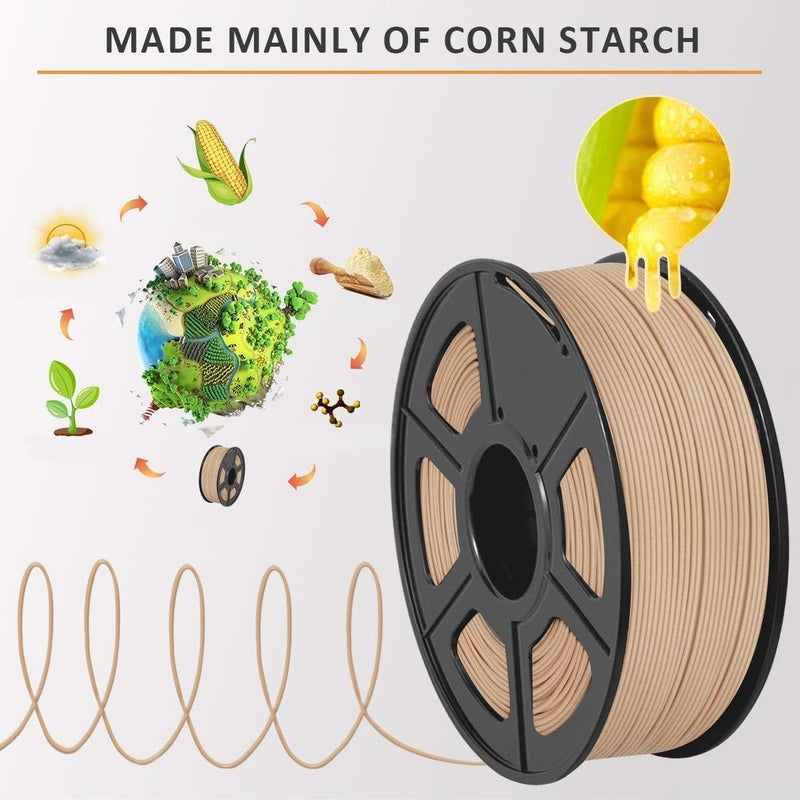SUNLU Real Wood Fiber PLA Filament, Neatly Wound 1.75mm PLA for FDM 3D Printers, 1kg Spool (2.2lbs), Woody Scent - Image 5