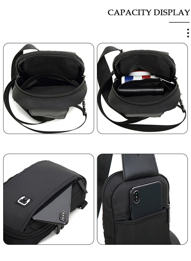 DUNISO حقيبة كروس للرجال والنساء مقاومة للماء حقيبة سفر ومحفظة لجواز السفر للهاتف الخلوي، حقيبة صدر كاجوال متعددة الأغراض للرياضة والسفر - Image 3