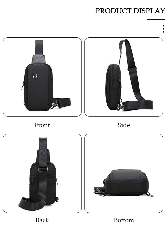 DUNISO حقيبة كروس للرجال والنساء مقاومة للماء حقيبة سفر ومحفظة لجواز السفر للهاتف الخلوي، حقيبة صدر كاجوال متعددة الأغراض للرياضة والسفر - Image 4