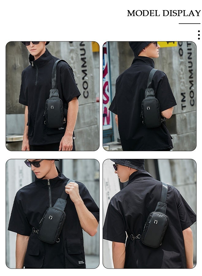 DUNISO حقيبة كروس للرجال والنساء مقاومة للماء حقيبة سفر ومحفظة لجواز السفر للهاتف الخلوي، حقيبة صدر كاجوال متعددة الأغراض للرياضة والسفر - Image 5