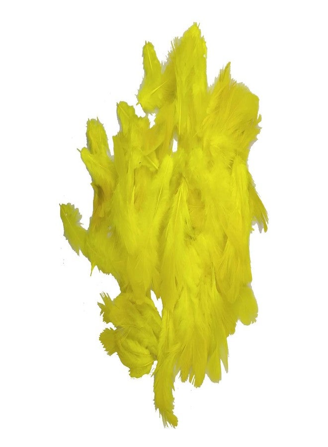 Utkarsh Natural Dyed Yellow Multi-Purpose Craft Feathers (Approximately 80pc) for Dream Catcher Artificial Jewelry Making Art & Craftworks s DIY Hobby Crafts Kids Projectworks Scrapbooking - Image 2