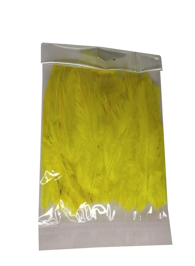 Utkarsh Natural Dyed Yellow Multi-Purpose Craft Feathers (Approximately 80pc) for Dream Catcher Artificial Jewelry Making Art & Craftworks s DIY Hobby Crafts Kids Projectworks Scrapbooking - Image 3