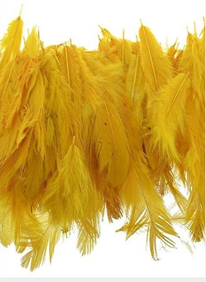 Utkarsh Natural Dyed Yellow Multi-Purpose Craft Feathers (Approximately 80pc) for Dream Catcher Artificial Jewelry Making Art & Craftworks s DIY Hobby Crafts Kids Projectworks Scrapbooking - Image 1
