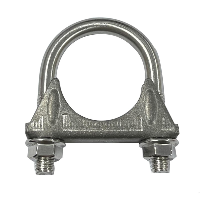 Universal Heavy Duty 112 Inch Stainless Exhaust UBolt Clamp 15 Inch Muffler U Clamps Saddle Design with Reinforced Ribs