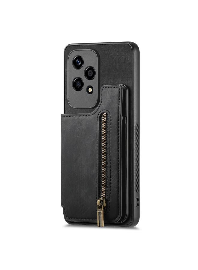 Zaboon Case For Honor 50 Retro Leather Zipper Wallet Back Phone Case - Image 2