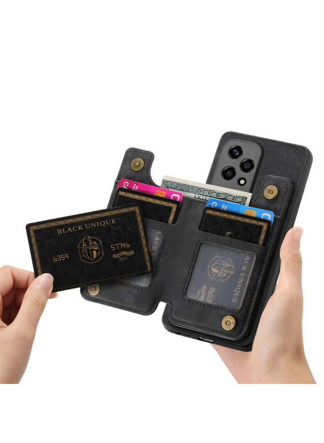 Zaboon Case For Honor 50 Retro Leather Zipper Wallet Back Phone Case - Image 5