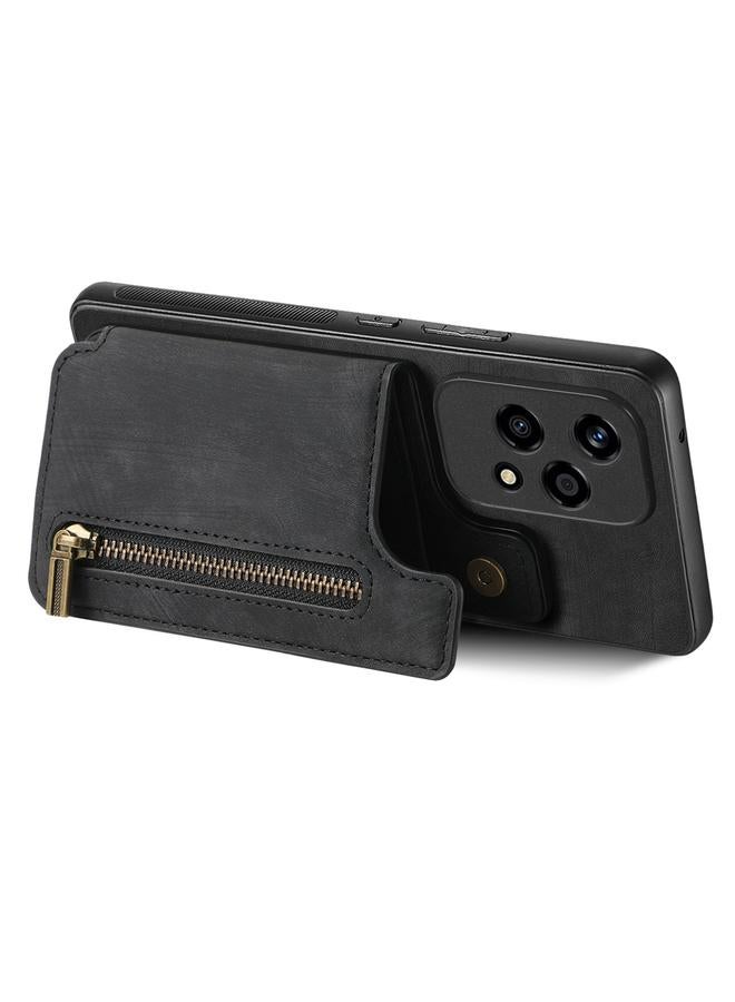 Zaboon Case For Honor 50 Retro Leather Zipper Wallet Back Phone Case - Image 3