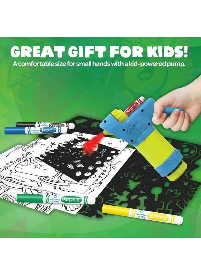 Crayola - Mini Marker Sprayer Marker Airbrush Kit Gift For Kids 7 8 9 10 - Image 1