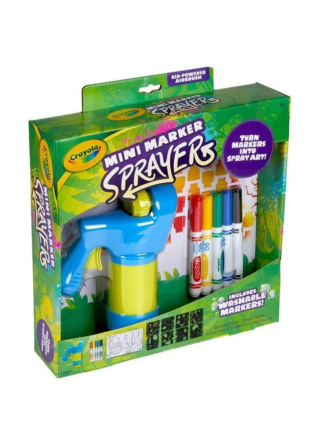Crayola - Mini Marker Sprayer Marker Airbrush Kit Gift For Kids 7 8 9 10 - Image 1