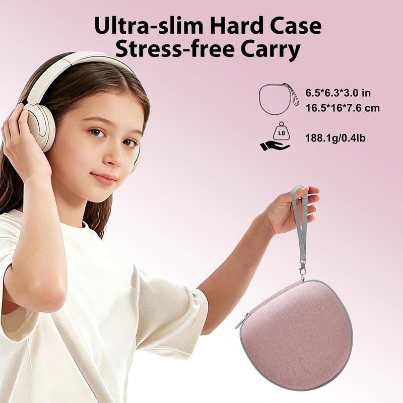 جيكريا حالة سماعات الأطفال متوافقة مع JBL Junior JR 320 320BT/iClever BTH12 HS19 BTH22 BTH20 BTH26/ MIDOLA/JoySpark/Candy Bila/Acer/EarFun/IMYB/Tonies/Jlab/Noot سماعات الأطفال. وردي (الحالة فقط) - Image 5