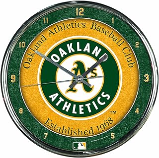 WinCraft MLB Oakland Athletics Chrome Clock, 12" x 12" - Image 1