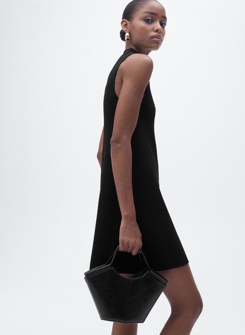 MANGO - Perkins-Neck Knitted Dress - Image 1