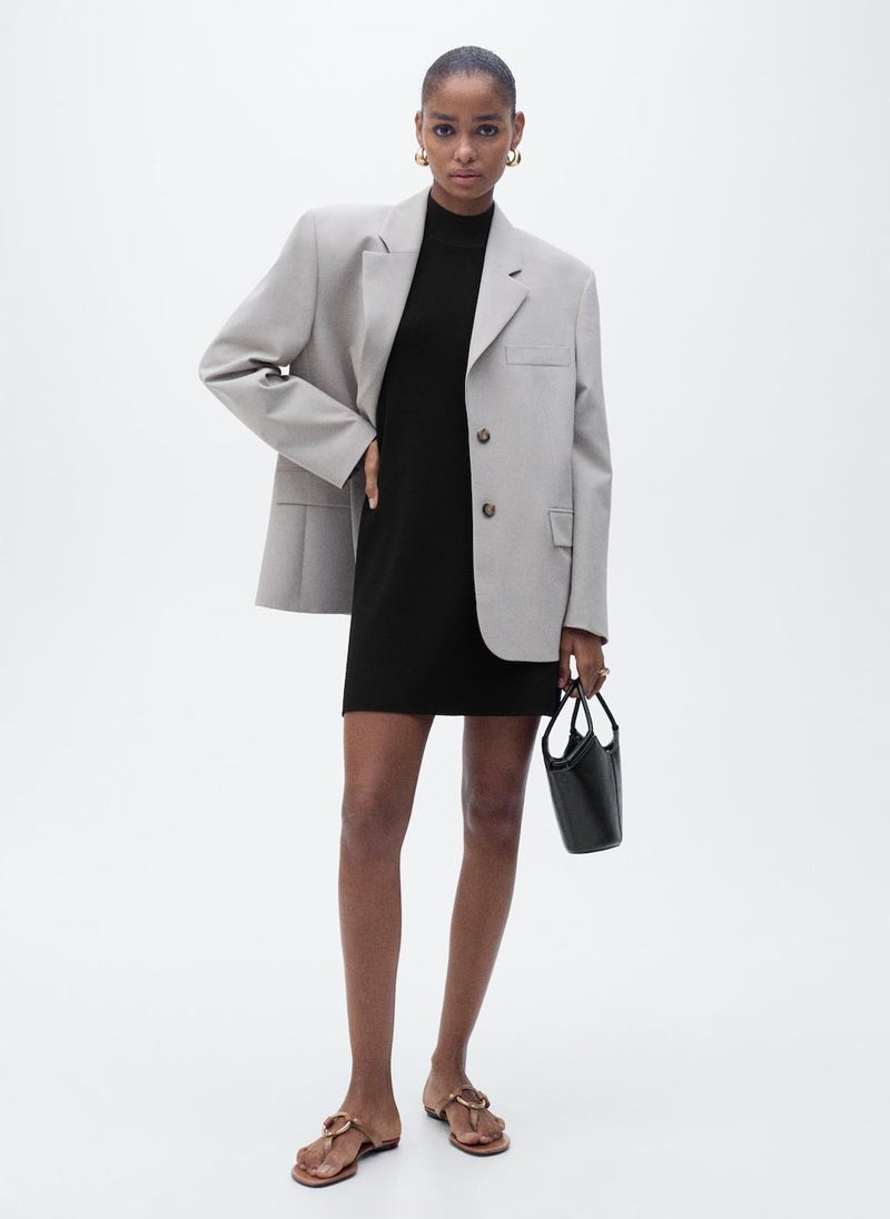 MANGO - Perkins-Neck Knitted Dress - Image 1