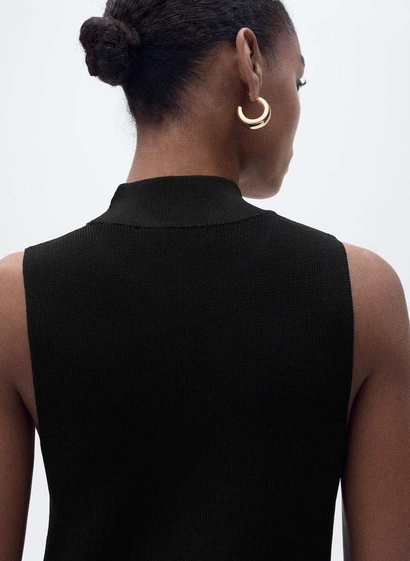 MANGO - Perkins-Neck Knitted Dress - Image 1