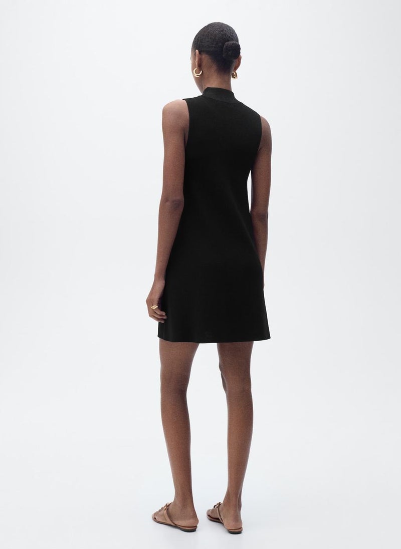 MANGO - Perkins-Neck Knitted Dress - Image 1