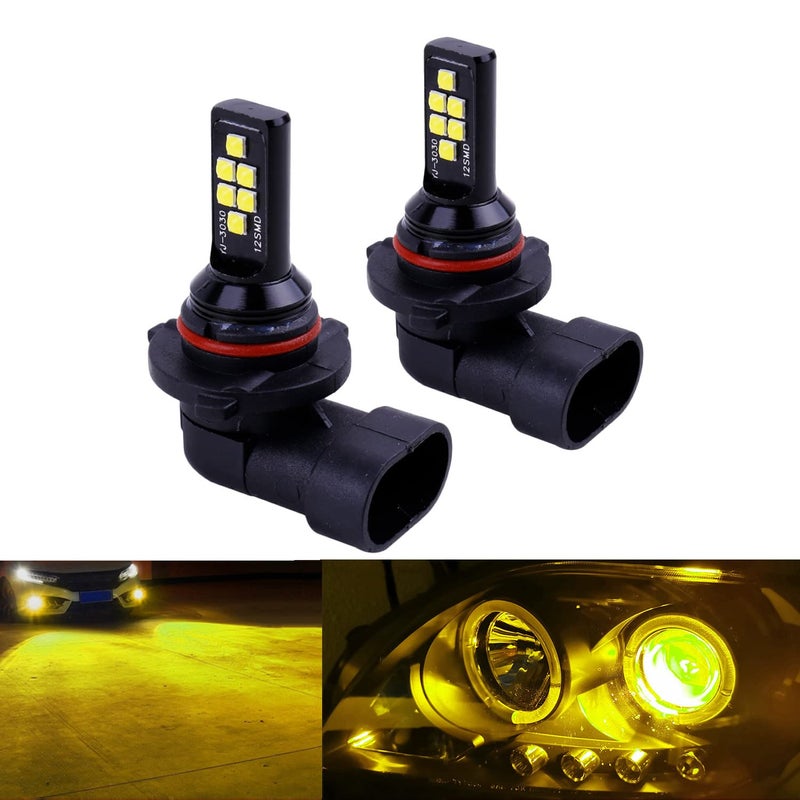 SOCALLED LIGHTING 2x HB4 9006 LED Fog Light Bulb for Powersports Advanced 3030 SMD Bright Colorful Daytime Running DRL Lamp Golden Yellow