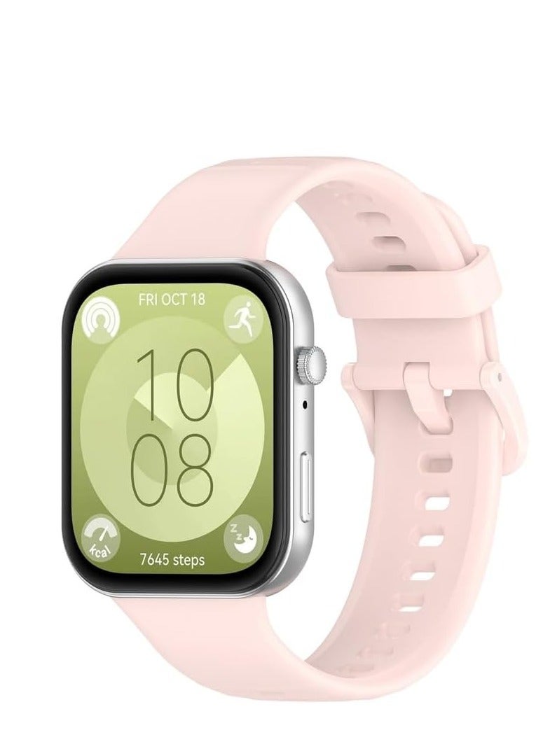 Silicone Replacement Band for Huawei Watch Fit 4 2025 Breathable Soft Silicone Sport Strap Adjustable Strap for Huawei Watch Fit 4 2025 -PINK  - Image 1