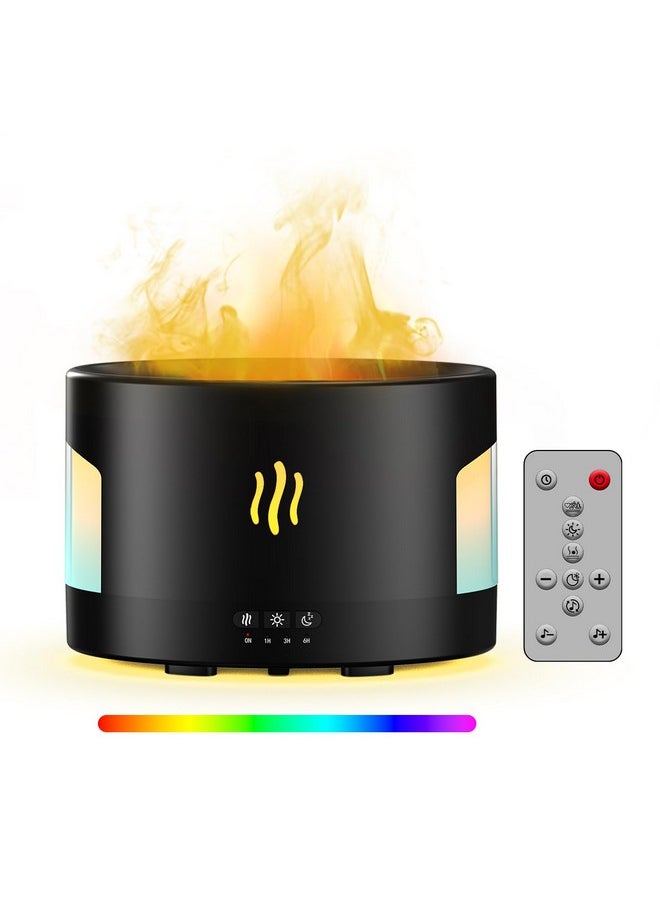 Depulat Flame Aroma Diffuser 450Mlair Humidifier With Bluetooth Speaker、Remote Controltimer(1/3/5H) Autooff 7 Color Ambient Light Aromatherapy Essential Oils Diffuser Humidifier(Black)  - Image 1