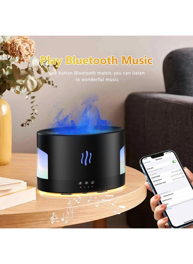Depulat Flame Aroma Diffuser 450Mlair Humidifier With Bluetooth Speaker、Remote Controltimer(1/3/5H) Autooff 7 Color Ambient Light Aromatherapy Essential Oils Diffuser Humidifier(Black)  - Image 3