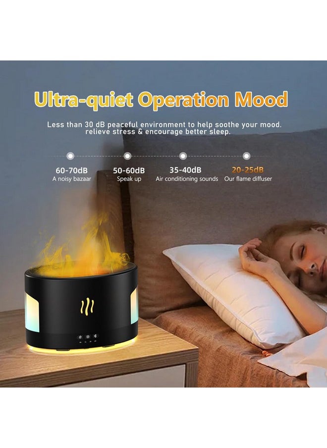 Depulat Flame Aroma Diffuser 450Mlair Humidifier With Bluetooth Speaker、Remote Controltimer(1/3/5H) Autooff 7 Color Ambient Light Aromatherapy Essential Oils Diffuser Humidifier(Black)  - Image 4